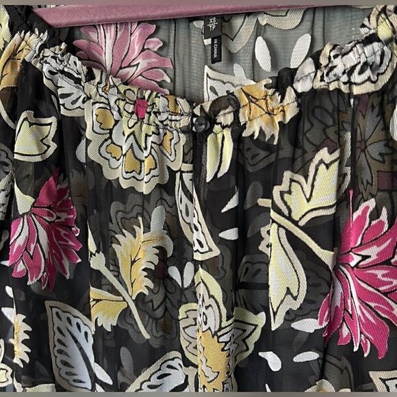 Rag & Bone NWT Sierra Floral Long Sleeve Sheer Blouse Black Multi Size XS - Picture 9 of 14